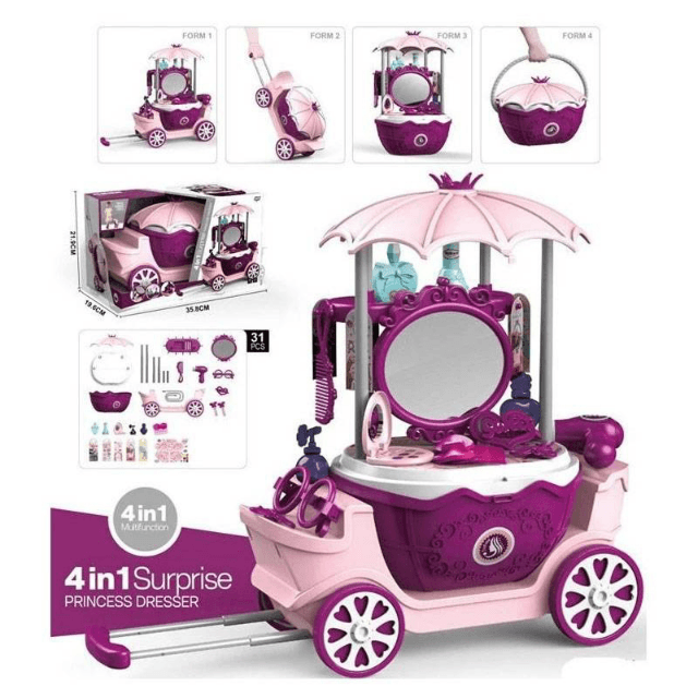 4 IN 1 surprise princess dresser toy for kids